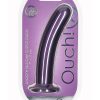 Ouch! Smooth G-Spot Silicone Dildo 7in - Metallic Purple