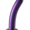 Ouch! Smooth G-Spot Silicone Dildo 7in - Metallic Purple