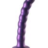 Ouch! Beaded G-Spot Silicone Dildo 6.5in - Metallic Purple