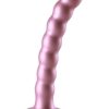 Ouch! Beaded G-Spot Silicone Dildo 6.5in - Metallic Rose Gold