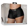 Ouch! Vibrating Strap-On Boxer Rechargeable - XL/2XL - Black