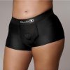 Ouch! Vibrating Strap-On Boxer Rechargeable - XL/2XL - Black
