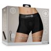 Ouch! Vibrating Strap-On Boxer Rechargeable - XS/SM - Black