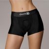 Ouch! Vibrating Strap-On Boxer Rechargeable - XS/SM - Black