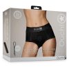 Ouch! Vibrating Strap-On Brief Rechargeable - XS/SM - Black
