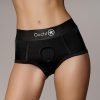 Ouch! Vibrating Strap-On Brief Rechargeable - XS/SM - Black