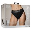 Ouch! Vibrating Strap-On Hipster Rechargeable - XS/SM - Black