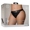 Ouch! Vibrating Strap-On Panty Harness with Open Back Rechargeable - XL/2XL - Black