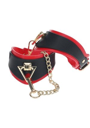 Ouch! Milan Collection Leg Cuffs - Black/Red