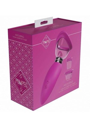 Pumped Arousing Automatic 5 Speed Silicone Rechargeable Vulva Clitoral Nipple and Breast Pump - Pink