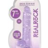 RealRock Crystal Clear Dildo with Balls 7in - Purple