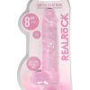 RealRock Crystal Clear Dildo with Balls 8in - Pink