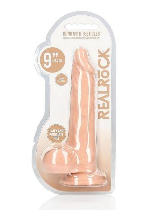 RealRock Skin Realistic Dildo with Balls 9in - Vanilla