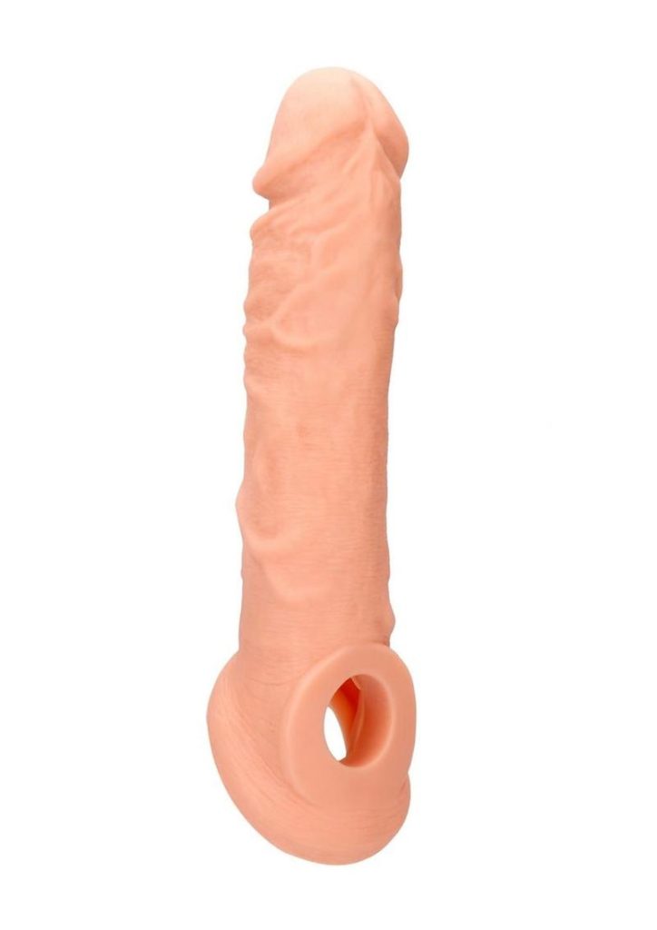 RealRock Skin Penis Extender with Rings 8in - Vanilla