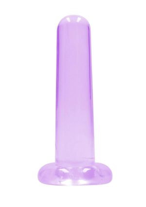 RealRock Crystal Clear Non Realistic Dildo with Suction Cup 5.3in - Purple