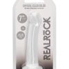 RealRock Crystal Clear Non Realistic Dildo with Suction Cup 6.7in - Clear