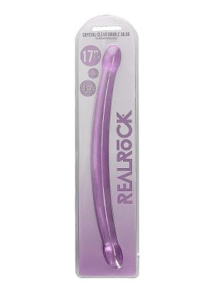 RealRock Crystal Clear Non Realistic Double Dildo 17in - Purple