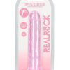 RealRock Crystal Clear Straight No Balls Dildo 7in - Pink