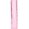 RealRock Crystal Clear Straight No Balls Dildo 7in - Pink
