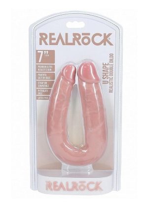 RealRock Ultra Realistic Skin U Shaped Dual Penetration 7in - Vanilla