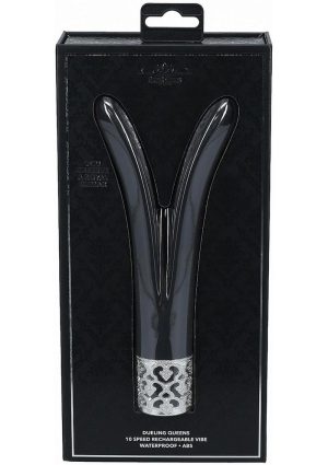 Royal Gems Dueling Queens Rechargeable Silicone Vibrator - Black