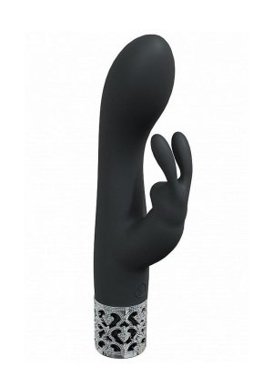 Royal Gems Royal Rabbit Rechargeable Silicone Vibrator - Black