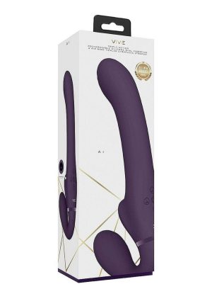 Vive AI Rechargeable Silicone Dual Motor Strapless Strap-On - Purple