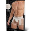 Lace King Men`s Lace and Mesh Garter Panty - M/L - White
