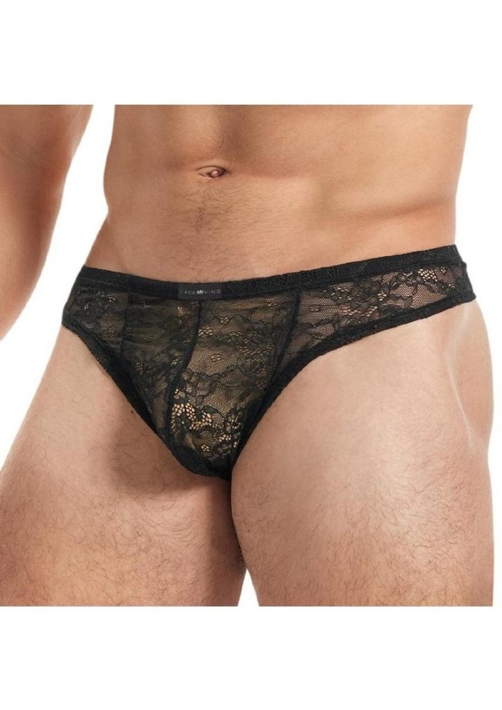 Lace King Lace Thong - M/L - Black