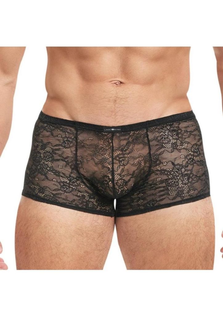 Lace King Lace Boxers - Large/XLarge - Black