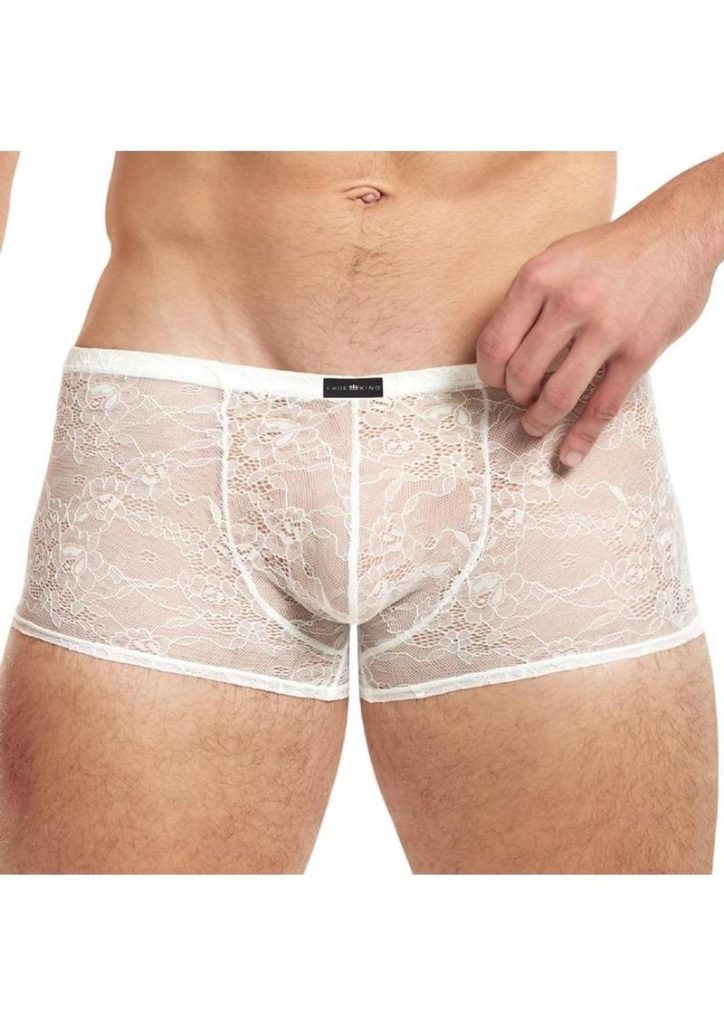 Lace King Lace Boxers - Small/Medium - White