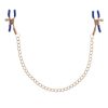 Sex and Mischief Cougar Chained Nipple Clamps - Gold/Navy