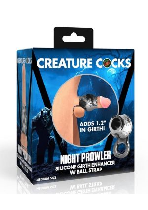 Creature Cocks Night Prowler Silicone Penis Sleeve - Medium - Silver/Black