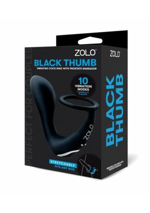 Zolo Black Thumb Silicone Rechargeable Prostate Massager