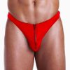 Fundies Unzip It Thong with Rose Petals - OS - Red