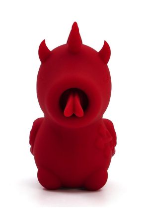 Unihorn Blaze Diablo The Forked Tongue One Rechargeable Silicone Clitoral Vibrator - Red