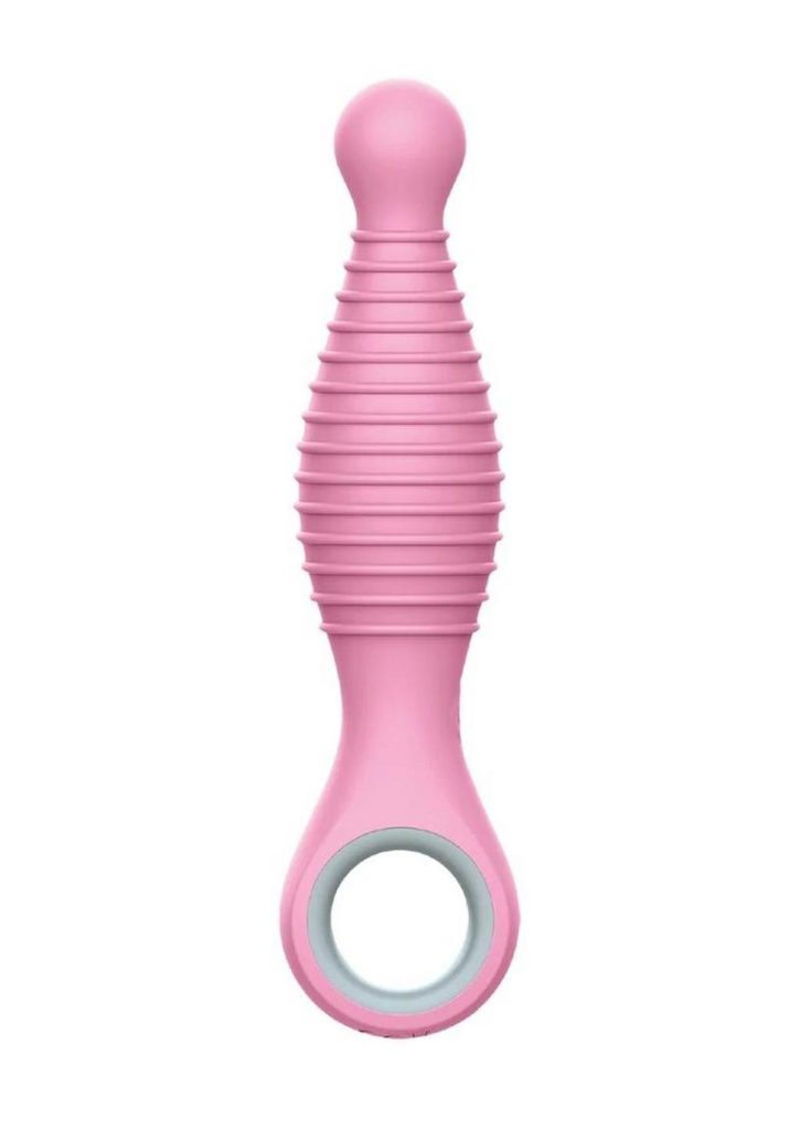 Rock Candy Sweet Cheeks Rechargeable Silicone Anal Vibrator - Pink/Gray