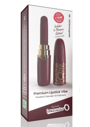 My Secret Premium Rechargeable Lipstick Vibrator - Merlot