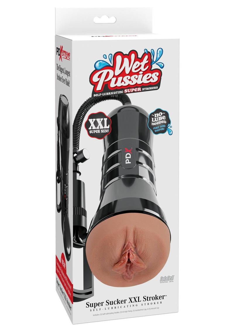 PDX Extreme Wet Pussies Super Sucker XXL Stroker - Pussy - Caramel