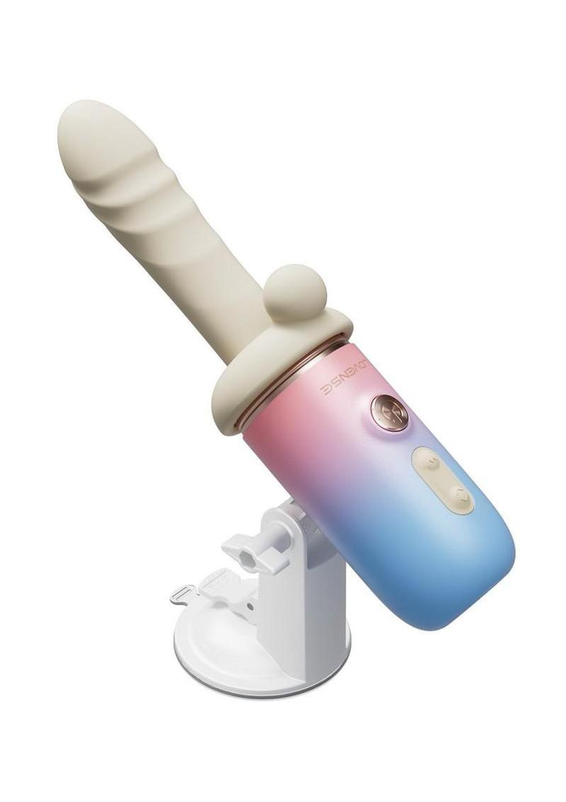 Lovense Spinel Massage Gun Dildo Thrusting Attachment and Heating Component - White/Pink