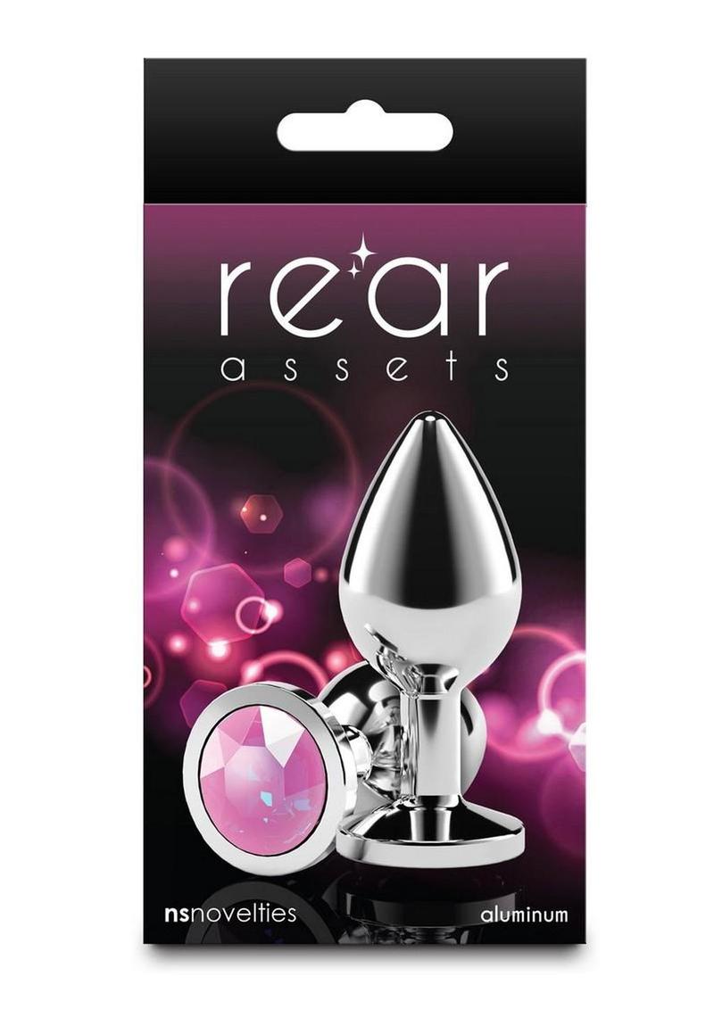 Rear Assets Silver Anal Plug - Medium - Pink Gem