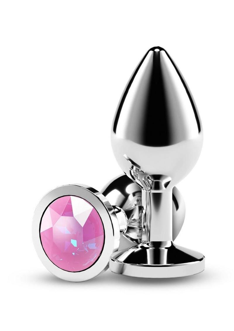 Rear Assets Silver Anal Plug - Medium - Pink Gem